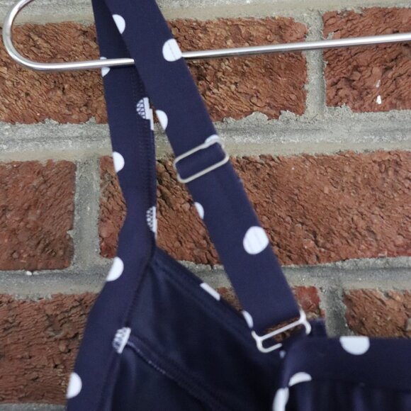 lands end swim top * loose * polka dot * navy / white * size 24W * euc - Picture 9 of 14